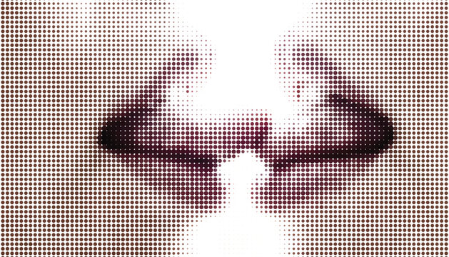 Halftone Lips Mouth Kiss Beauty Red Retro Dot Pattern Set Collection Cosmetic Vector Pack