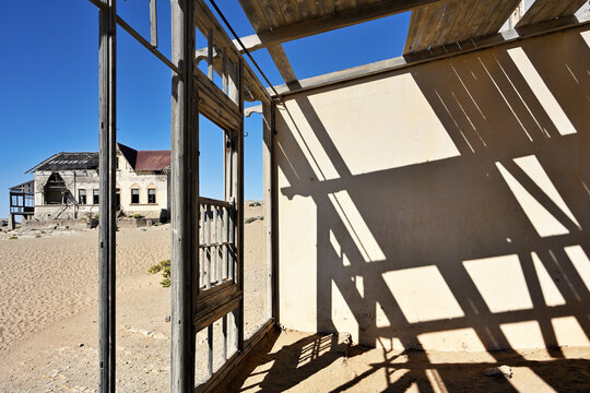 Ruins of the mining town named Kolmanskop