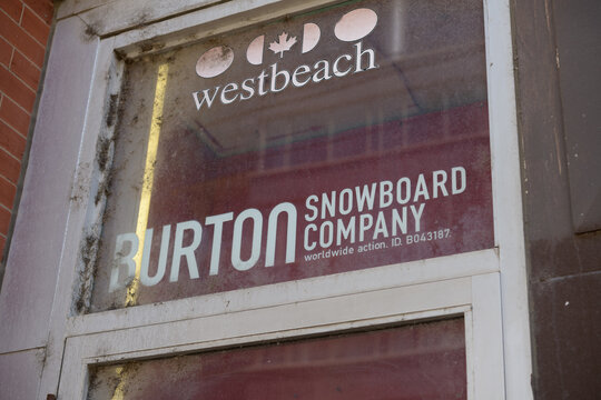 ghost signs inside window of 401 King St W (formerly Hogtown Snowboard Shop), Toronto