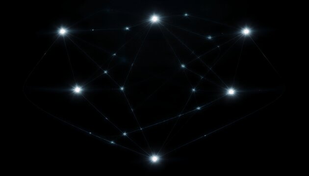 A stunning astronomical image of a constellation in the night sky with bright stars and connecting lines on a black background