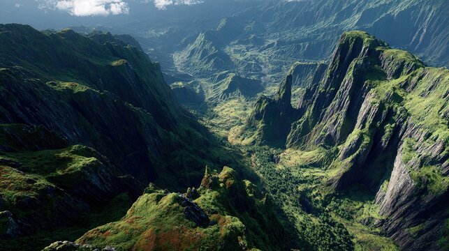Beautiful nature of volcanic caldera with rocks.