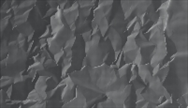 Dark crumpled paper texture fills the frame with sharp folds