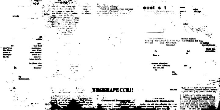 Vintage grunge newspaper collage texture background with distressed typography, torn paper edges, monochrome print overlay and abstract weathered retro text design elements.