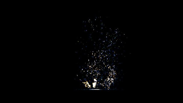 flying amber particles rising up