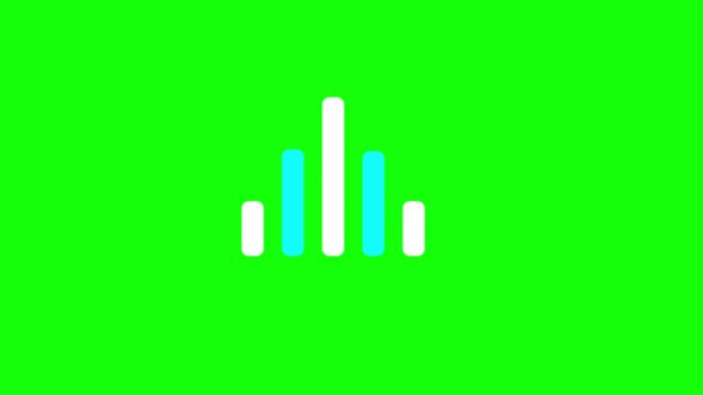 Modern Audio Equalizer Animation on Green Screen Background with Minimal Sound Wave Bars and Smooth Music Visualizer Motion Graphics for Video Editing 4K
