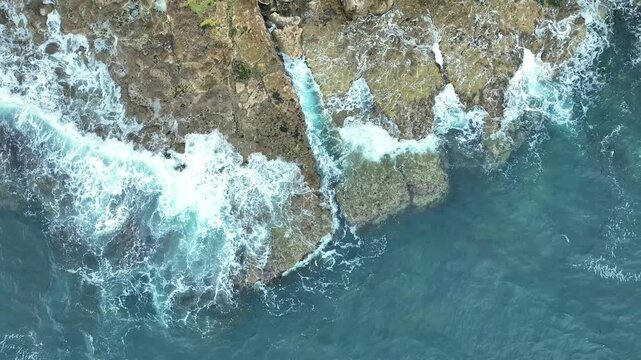 Aerial View of the Jurassic Coast. Wild Waters of Southern England. Ocean Meets Rock.