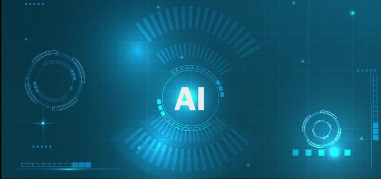 Artificial inteligence motion abstract HUD design