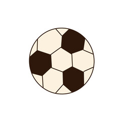 Naklejka premium Traditional black and white football ball for sports championship. Equipment for soccer game, tournament, and fitness training. Vector illustration isolated on white.