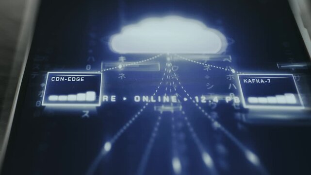 Conceptual visualization of cloud computing and data networking