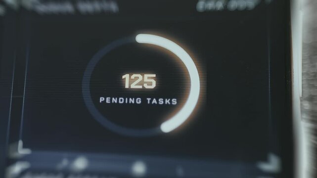 Pending tasks count with a circular progress bar