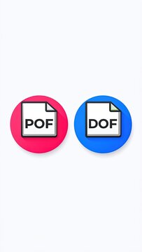 File document icons POF DOF.