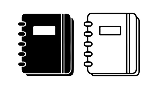 Minimalist Spiral Notebook Icons Set