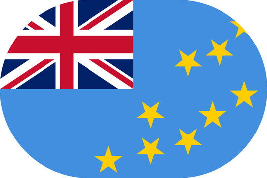 Tuvalu flag symbolizing national pride, identity, heritage, patriotism and authority. Vector flag in flat oval design