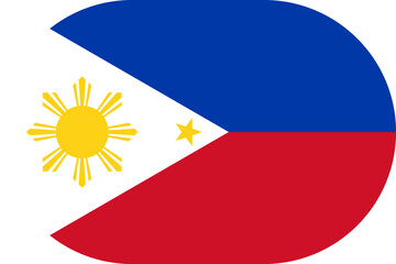 Obraz premium Philippines flag symbolizing national pride, identity, heritage, patriotism and authority. Vector flag in flat oval design