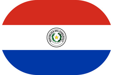 Obraz premium Paraguay flag symbolizing national pride, identity, heritage, patriotism and authority. Vector flag in flat oval design