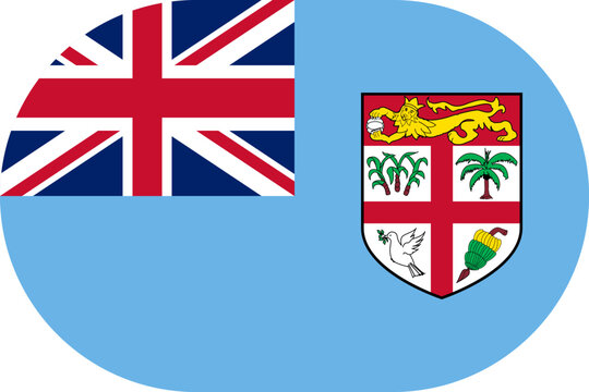 Fiji flag symbolizing national pride, identity, heritage, patriotism and authority. Vector flag in flat oval design