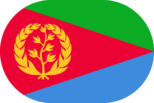 Eritrea flag symbolizing national pride, identity, heritage, patriotism and authority. Vector flag in flat oval design