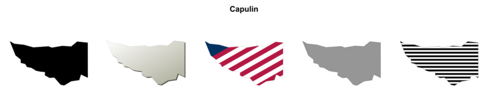 Capulin (Colorado) blank outline map set