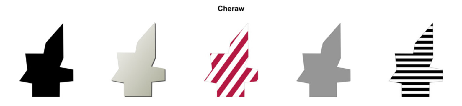 Cheraw (Colorado) blank outline map set