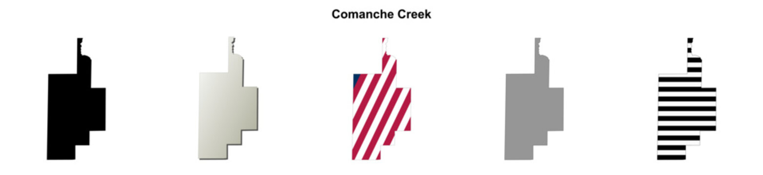 Comanche Creek (Colorado) blank outline map set