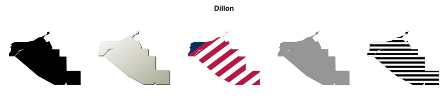 Dillon (Colorado) blank outline map set