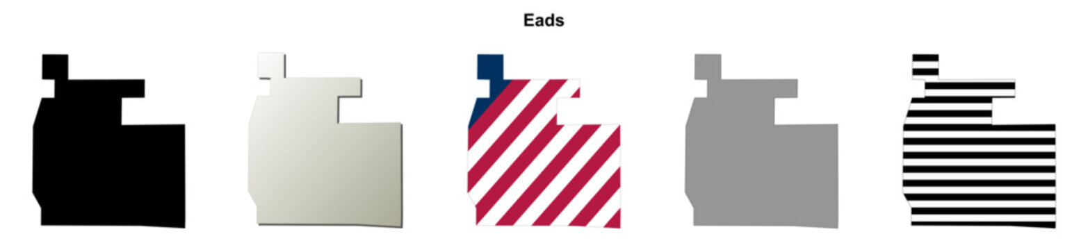 Eads (Colorado) blank outline map set