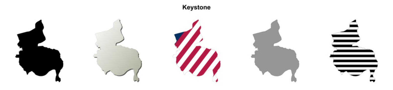 Keystone (Colorado) blank outline map set