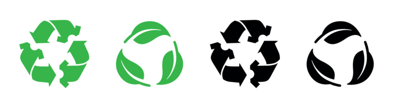 Recycling arrows triangle vector icon collection
