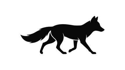 Fototapeta premium fox silhouette on white background
