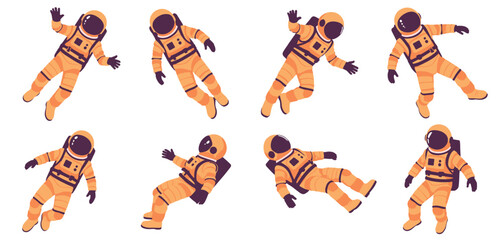 Astronauts Floating in Space Collection cosmonaut zero gravity © VaskorChandra