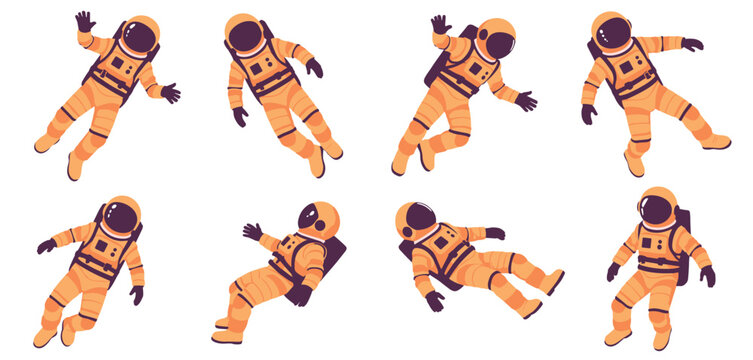 Astronauts Floating in Space Collection cosmonaut zero gravity
