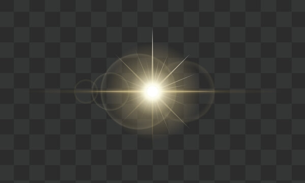 Glowing light effect with rays for design