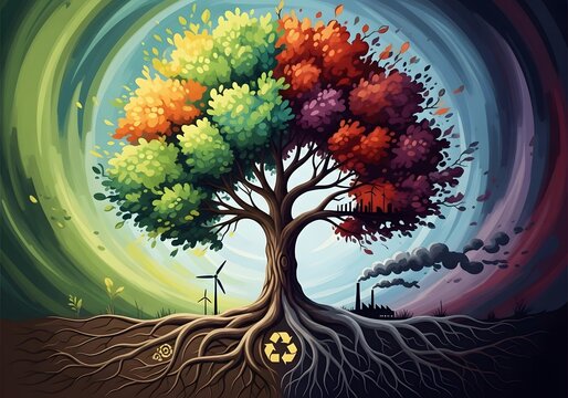 Photo of a vibrant tree of life symbolizing the cycle of nature, growth, and environmental balance