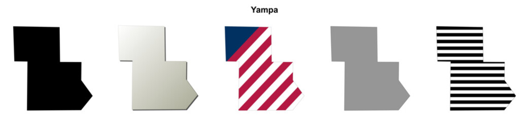 Fototapeta premium Yampa (Colorado) blank outline map set