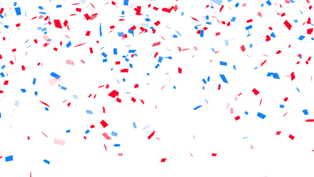 blue red colorful confetti rain isolated on transparent background, png birthday party and anniversary celebration overlay social media design element