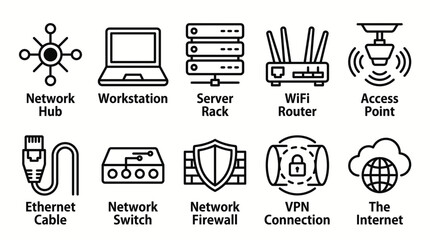 Fototapeta premium Network infrastructure with workstation and server rack