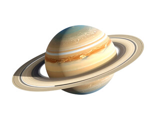 Realistic Jupiter Planet with Famous Rings Astronomy Design © Chika