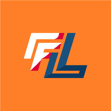Abstract FL Letter Modern Monogram icon logo flat vector design