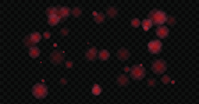 Red transparent bubbles floating on dark background with checkered pattern