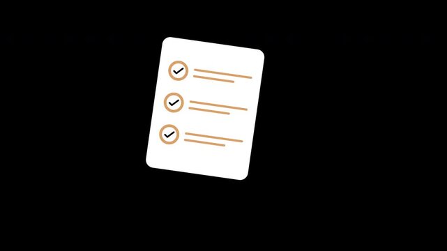Animated checklist with three completed tasks, motion graphic for business planning and task management.