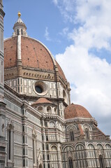 Fototapeta premium Florence Cathedral Dome and Historic Facade in Florence Italy