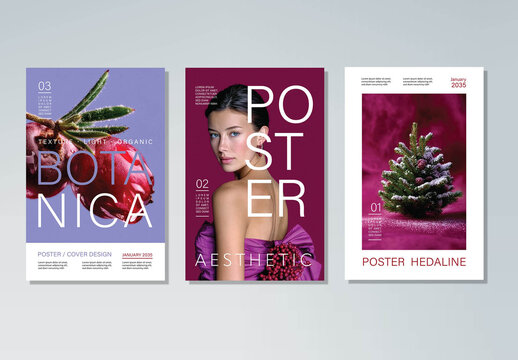 Abstract Poster Layout Set, Modern Cover Templates
