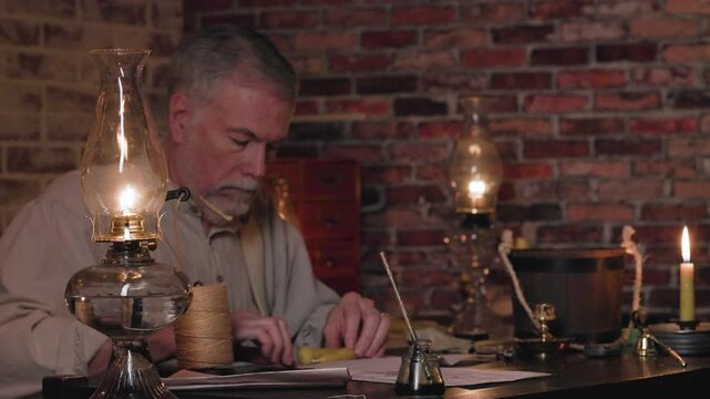 vintage candle maker wrapping candles