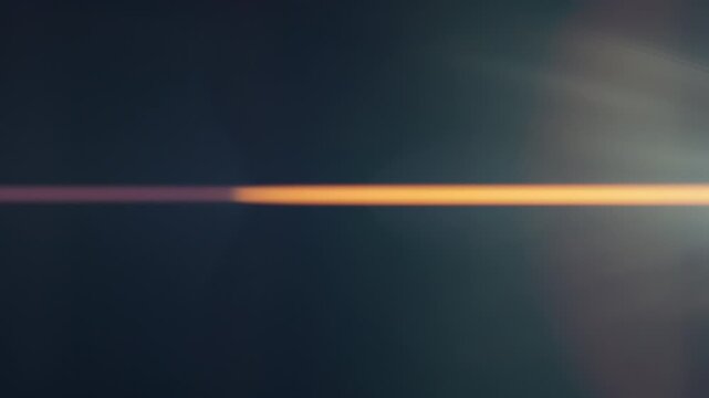 Pack of anamorphic lens flares with golden horizontal light leak