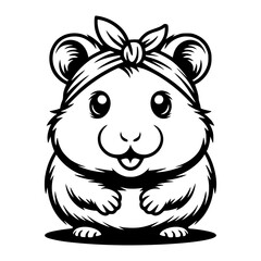 Obraz premium Cute Hamster Wearing Bandana