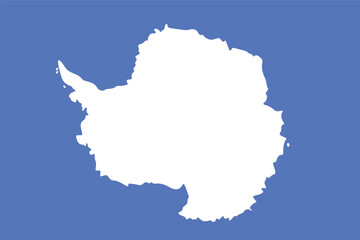 Flat vector illustration of the Antarctica flag with blue field and white continent silhouette for polar geography symbol design. © Marina