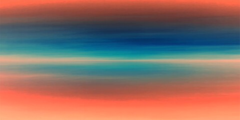 Fototapeta premium Beautiful Sunset Sky Over the Ocean with Colorful Clouds and Horizon Light
