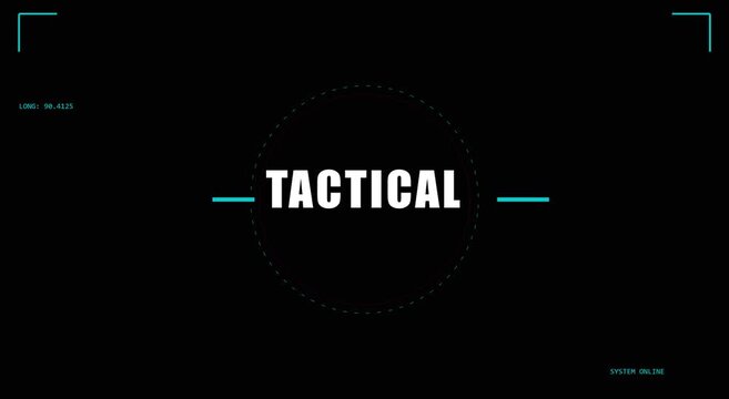 Tactical hud interface overlay with digital target tracking system display animation