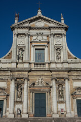 Fototapeta premium Basilica of Santa Maria in Porto is one of the most important Baroque religious monuments in Ravenna. Built over a long period between the XVI and XVIII centuries. RAVENNA, ITALY.