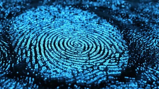 Digital Fingerprint With Binary Code - Cybersecurity, Identity, Data Security, Biometrics